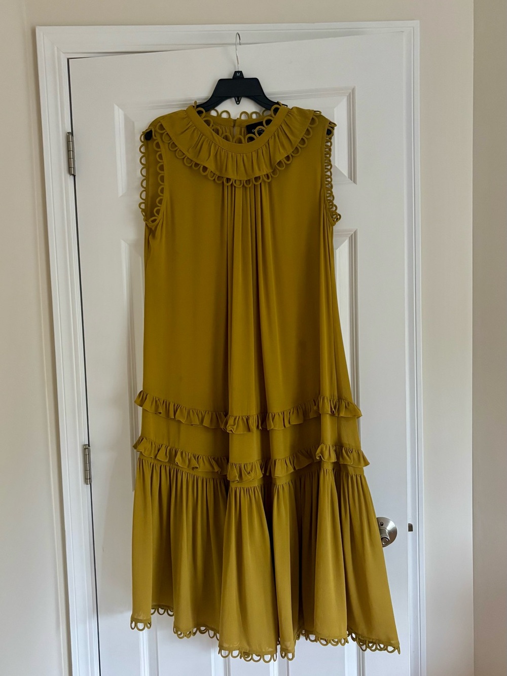 New Cynthia Rowley Mustard Ruffle Maxi Dress. With a slip.